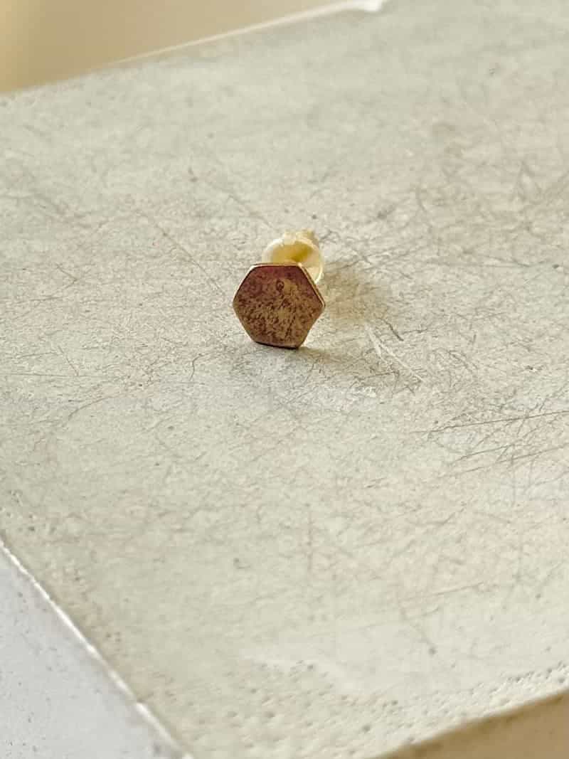 گوشواره میخی شش ضلعی تک